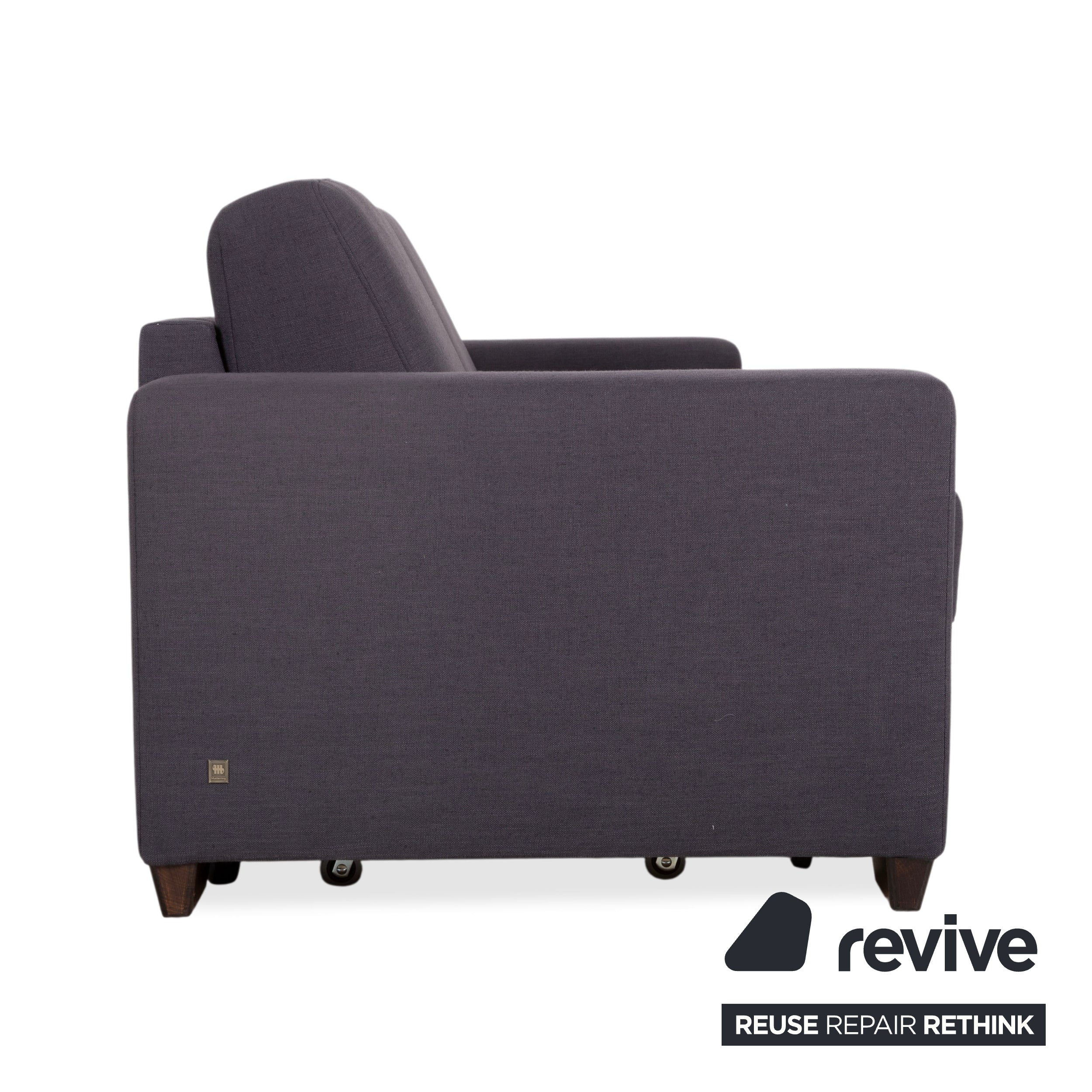 Musterring MR 837 Fabric Two-Seater Anthracite Grey Sofa Couch Manual Sleeping Function