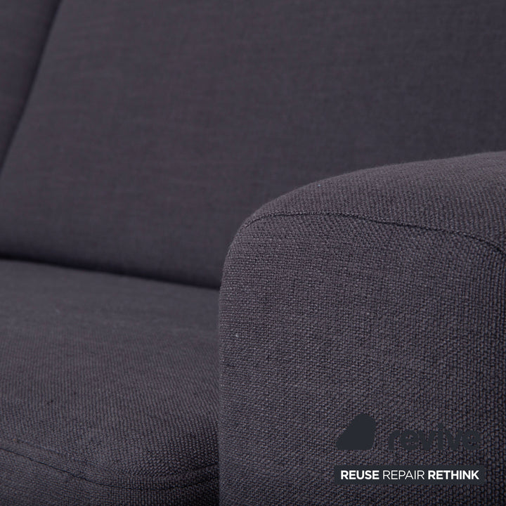 Musterring MR 837 Stoff Zweisitzer Anthrazit Grau Sofa Couch manuelle Schlaffunktion
