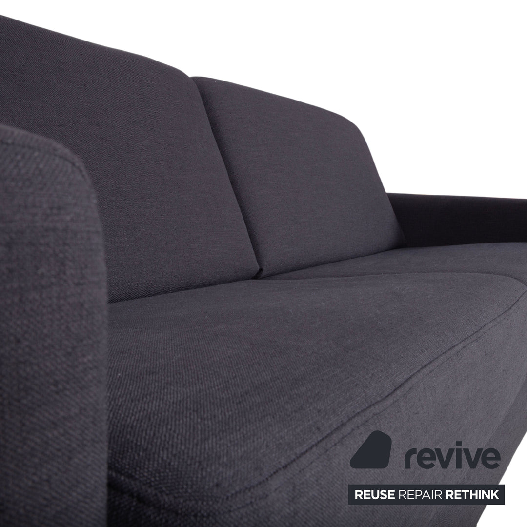 Musterring MR 837 Stoff Zweisitzer Anthrazit Grau Sofa Couch manuelle Schlaffunktion