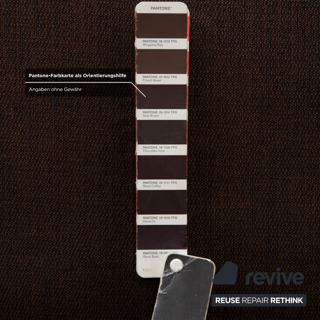 Canapé d'angle en tissu marron Musterring MR370 avec fonction manuelle