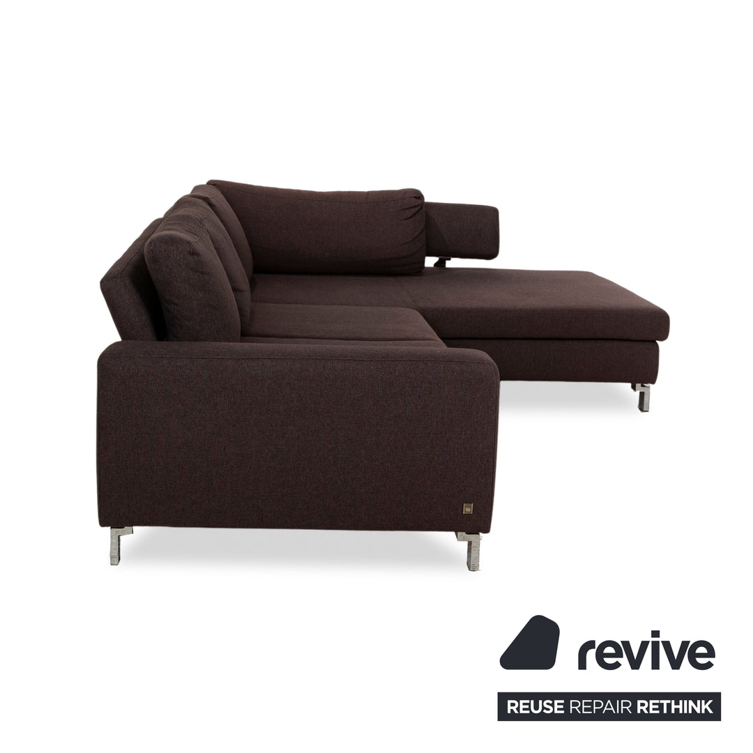 Échantillon anneau MR4500 canapé d'angle en tissu marron chaise longue canapé droit canapé fonction manuelle