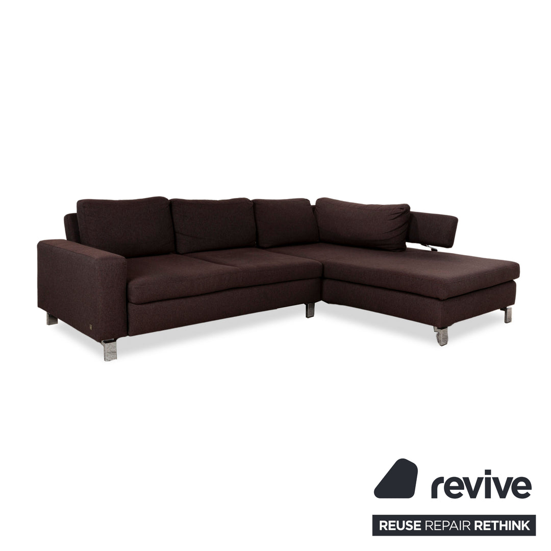 Échantillon anneau MR4500 canapé d'angle en tissu marron chaise longue canapé droit canapé fonction manuelle