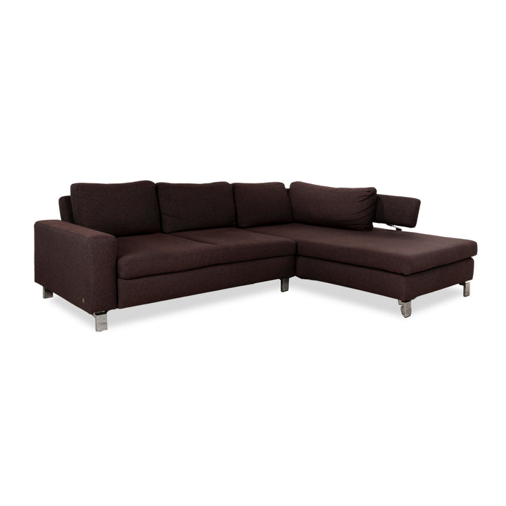 Échantillon anneau MR4500 canapé d'angle en tissu marron chaise longue canapé droit canapé fonction manuelle