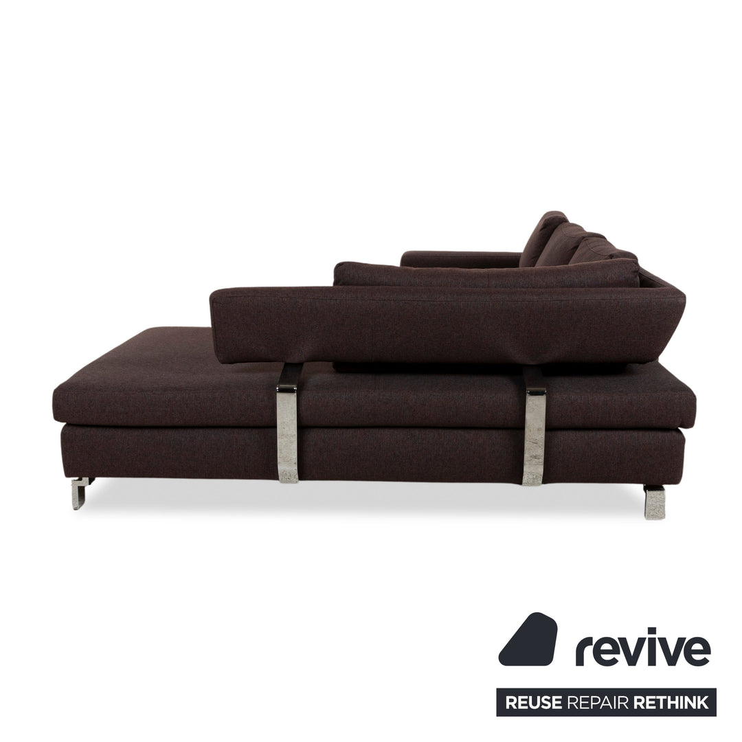 Échantillon anneau MR4500 canapé d'angle en tissu marron chaise longue canapé droit canapé fonction manuelle