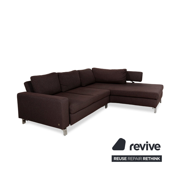 Échantillon anneau MR4500 canapé d'angle en tissu marron chaise longue canapé droit canapé fonction manuelle