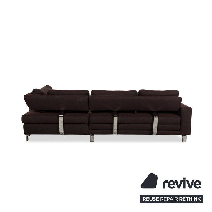 Échantillon anneau MR4500 canapé d'angle en tissu marron chaise longue canapé droit canapé fonction manuelle