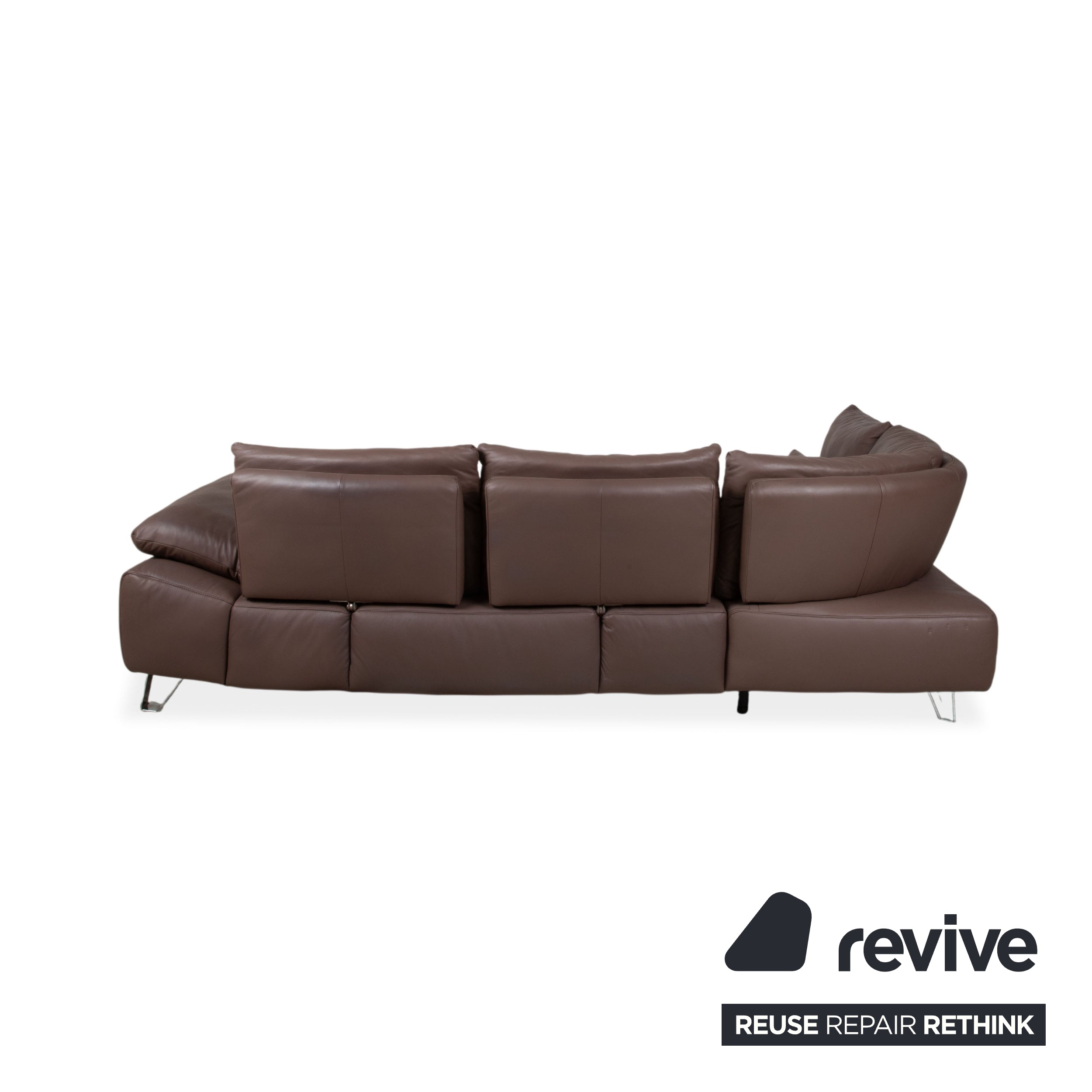 Musterring MR680 leather corner sofa brown sofa couch manual function
