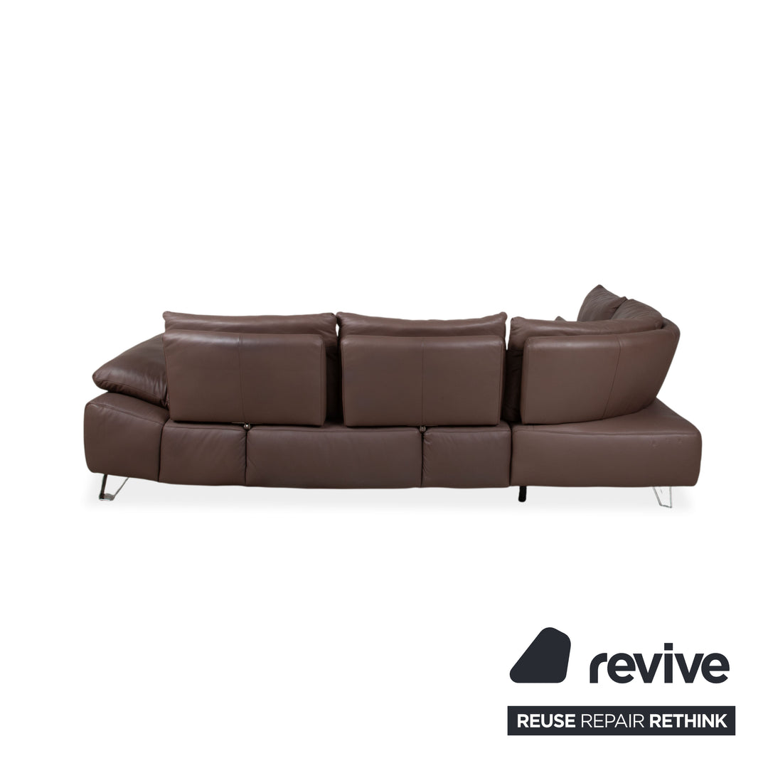 Échantillon anneau MR680 canapé d'angle en cuir marron canapé canapé fonction manuelle