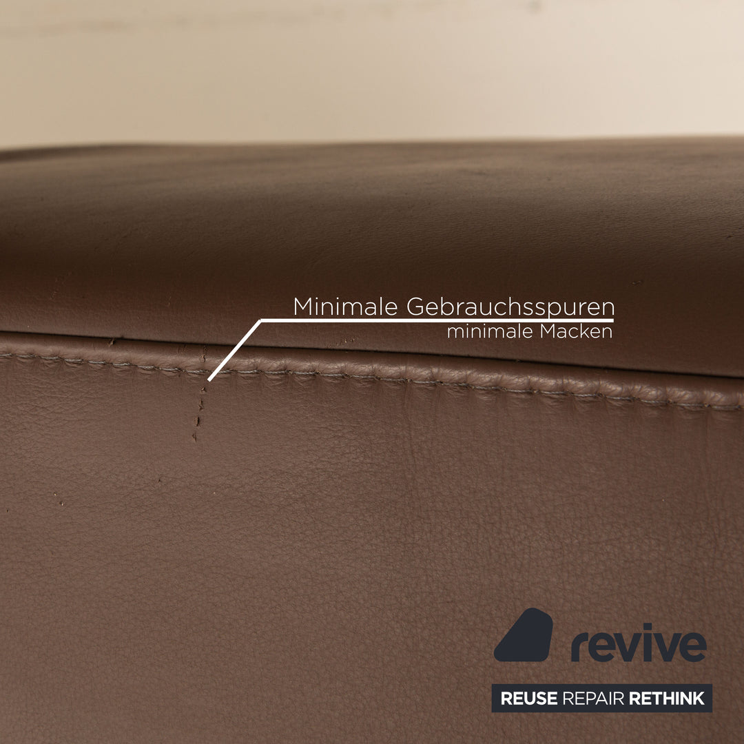 Musterring MR680 leather corner sofa brown sofa couch manual function