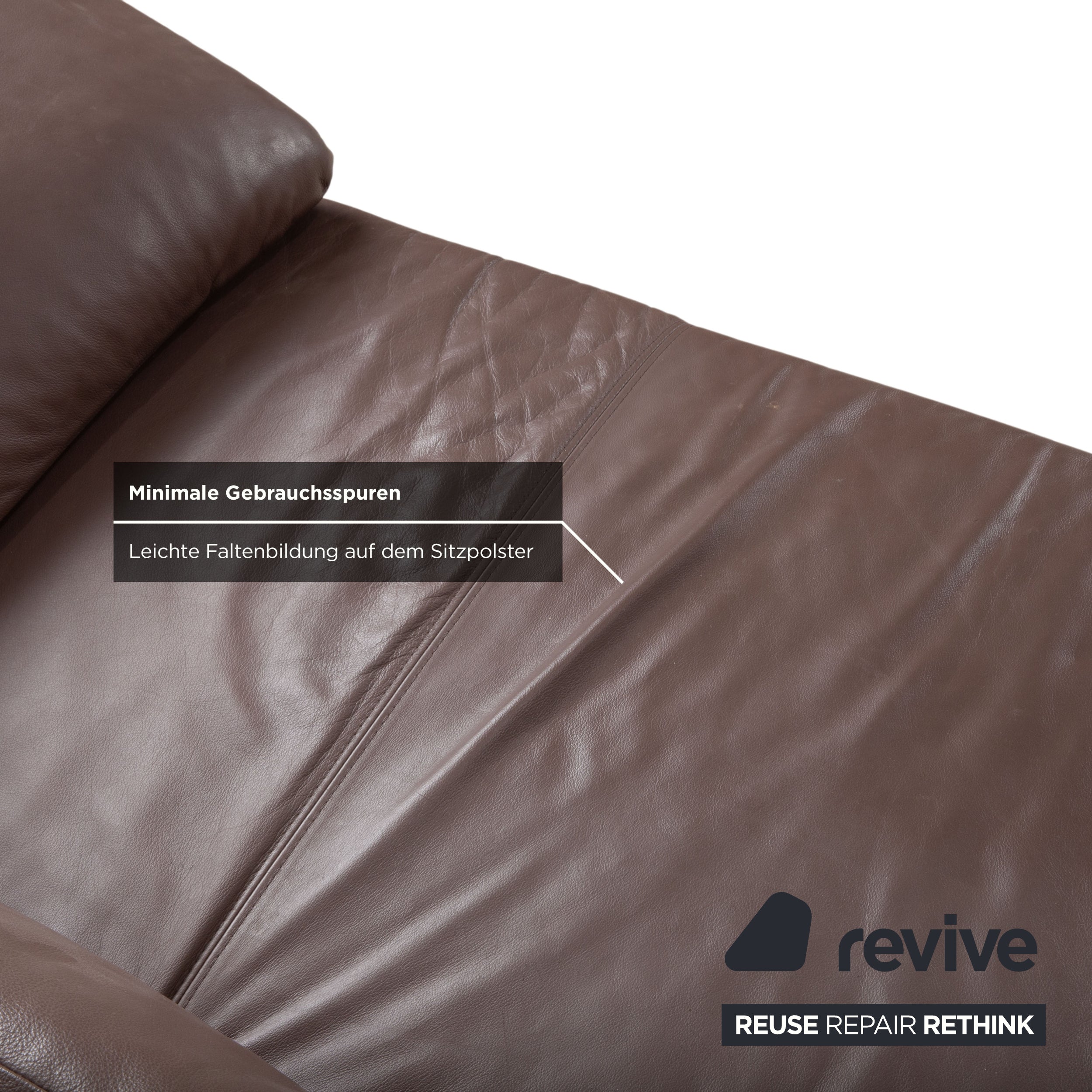 Musterring MR680 leather corner sofa brown sofa couch manual function