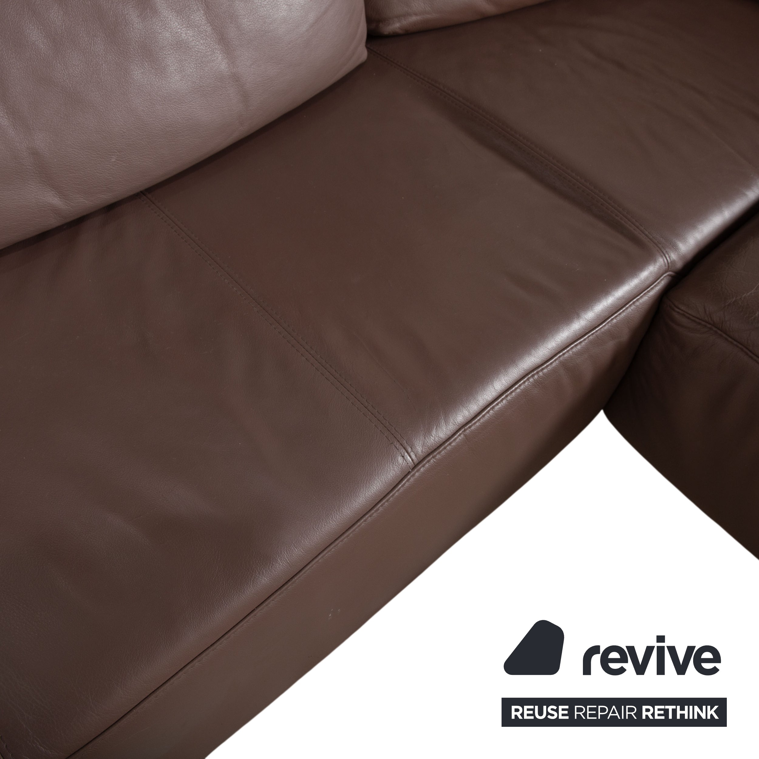 Musterring MR680 leather corner sofa brown sofa couch manual function