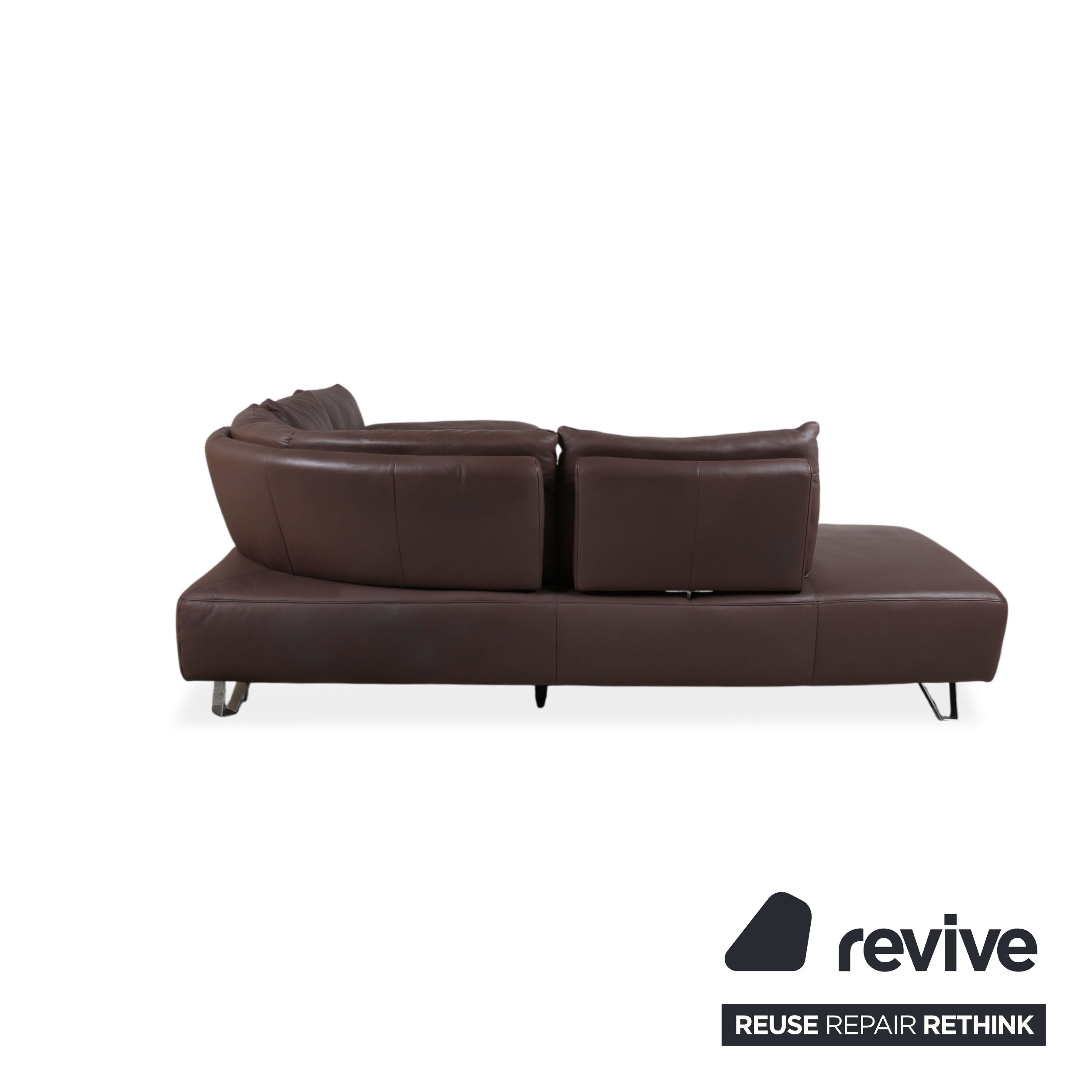 Musterring MR680 leather corner sofa brown sofa couch manual function
