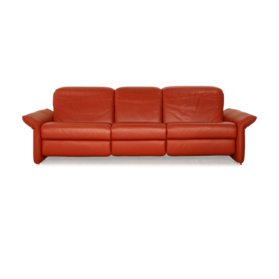 Musterring MR7300 Leder Dreisitzer Orange Rot Lachs elektrische Funktion Sofa Couch