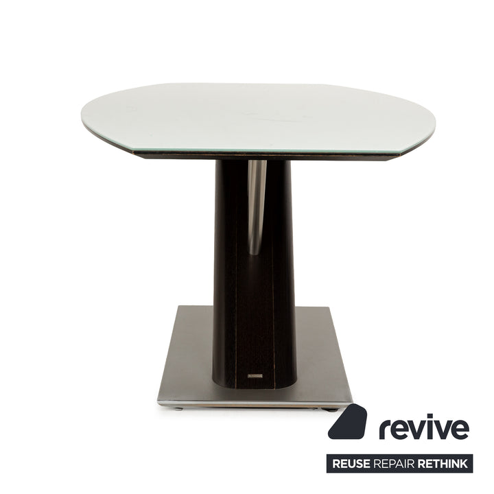 Table à manger Musterring Rosario bois verre marron marron foncé argent 195 x 75 x 95 cm