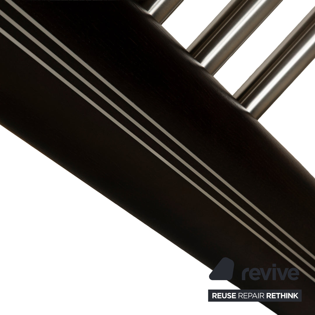 Musterring Rosario glass dining table dark brown wood metal