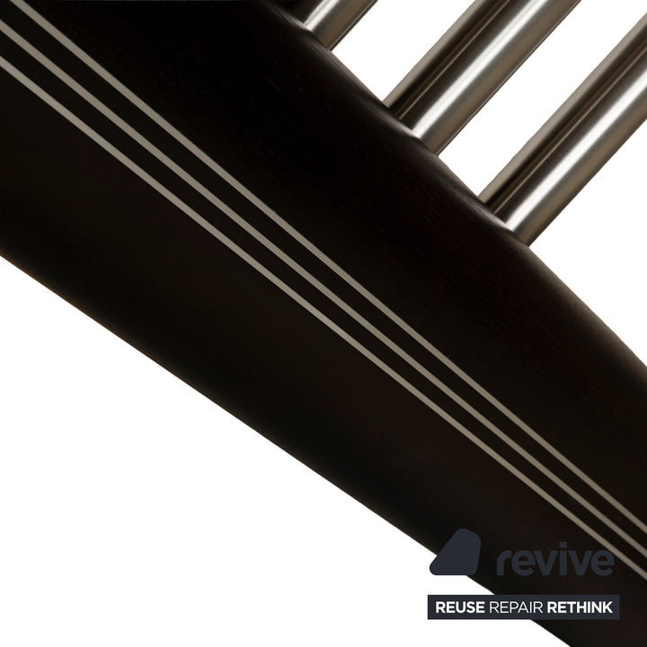 Musterring Rosario glass dining table dark brown wood metal