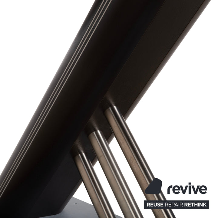 Musterring Rosario Wood Glass Metal Dining Table Ice Blue Grey Black