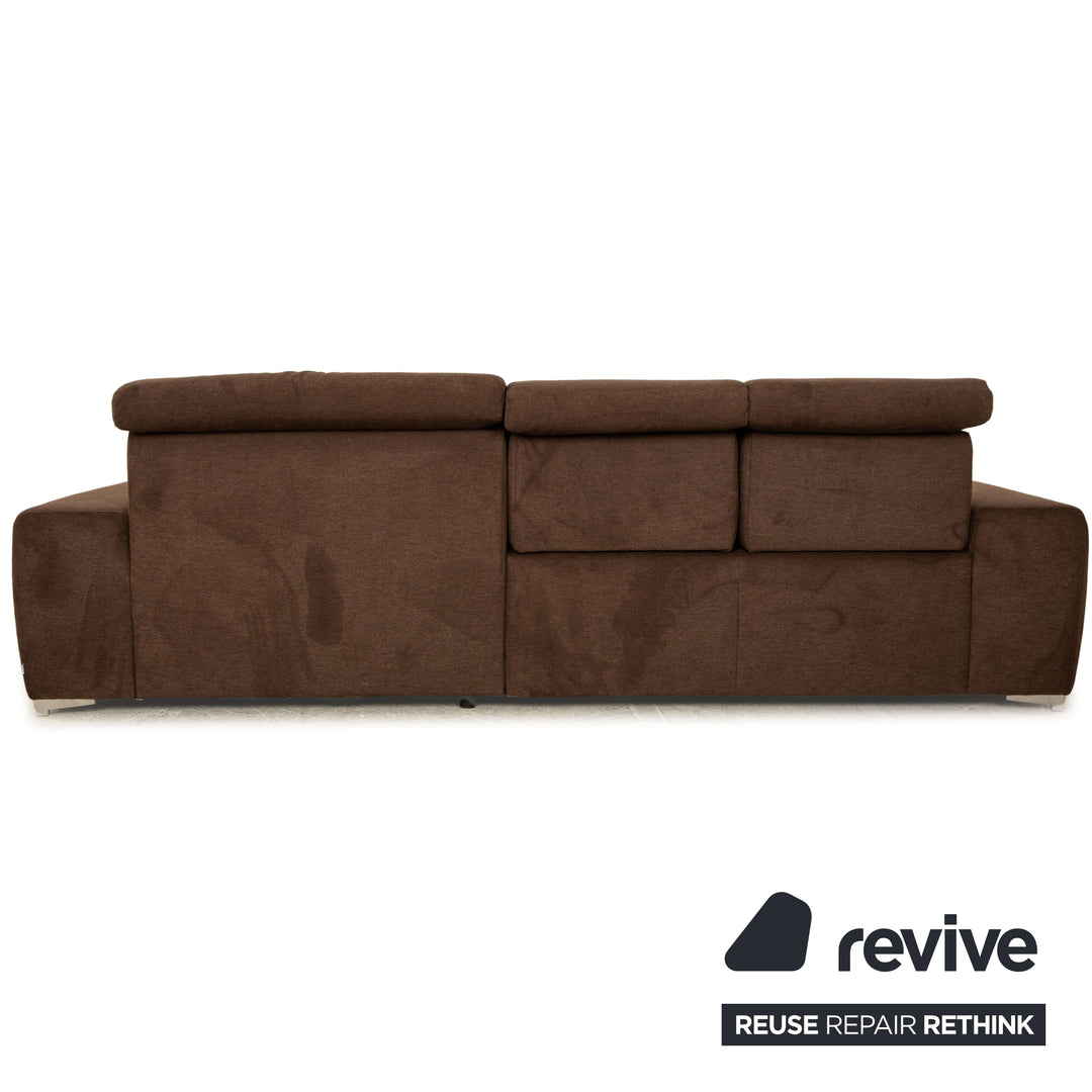 Sample ring SO 3400 fabric corner sofa brown dark brown manual function chaise longue right sofa couch