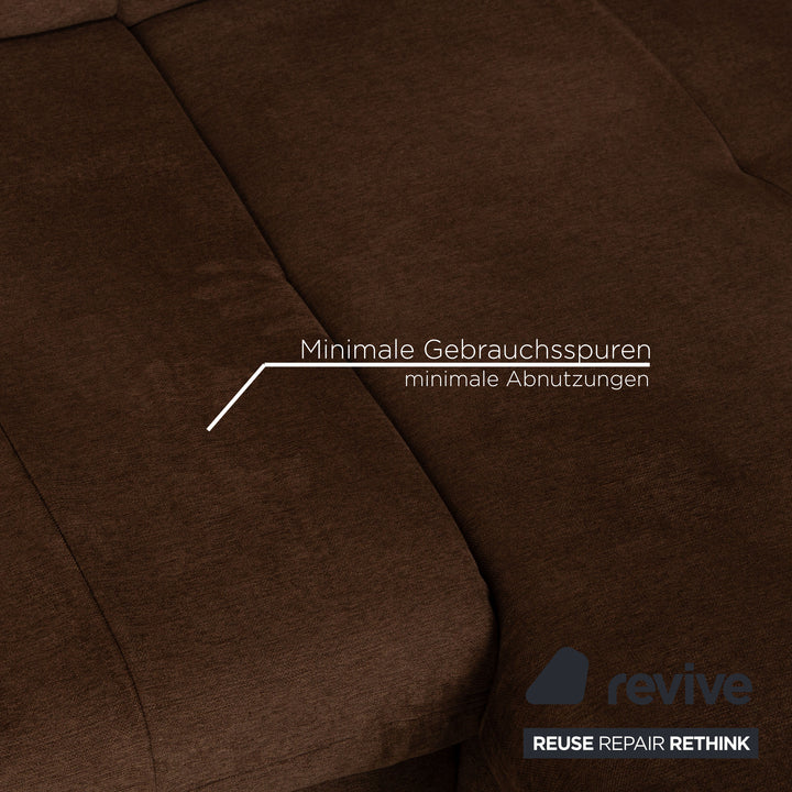 Musterring SO 3400 Stoff Ecksofa Braun Dunkelbraun manuelle Funktion Recamiere Rechts Sofa Couch