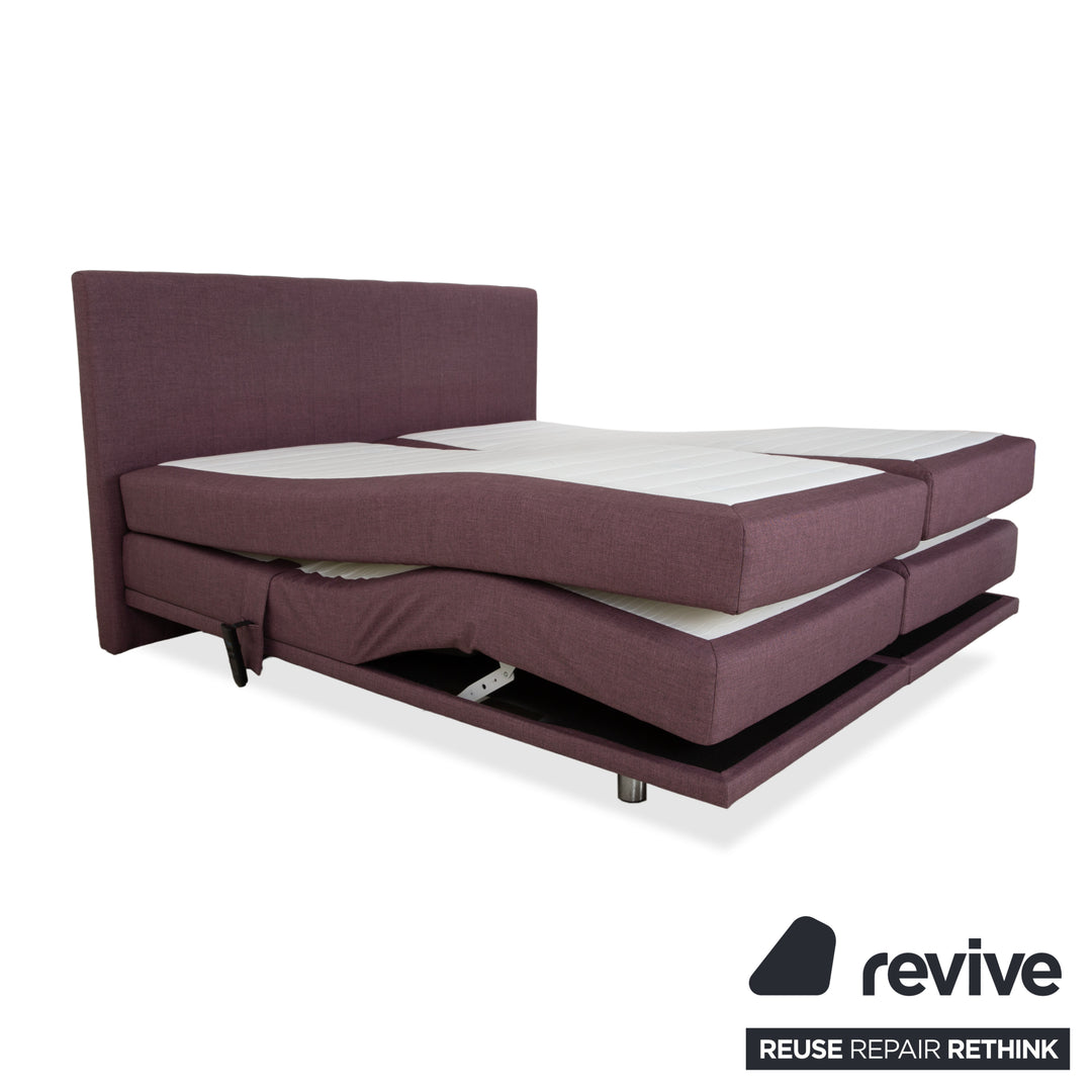 Musterring Stoff Bett Boxspringbett Lila Rosé elektrische Funktion