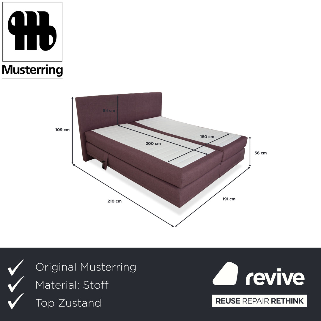 Musterring Stoff Bett Boxspringbett Lila Rosé elektrische Funktion