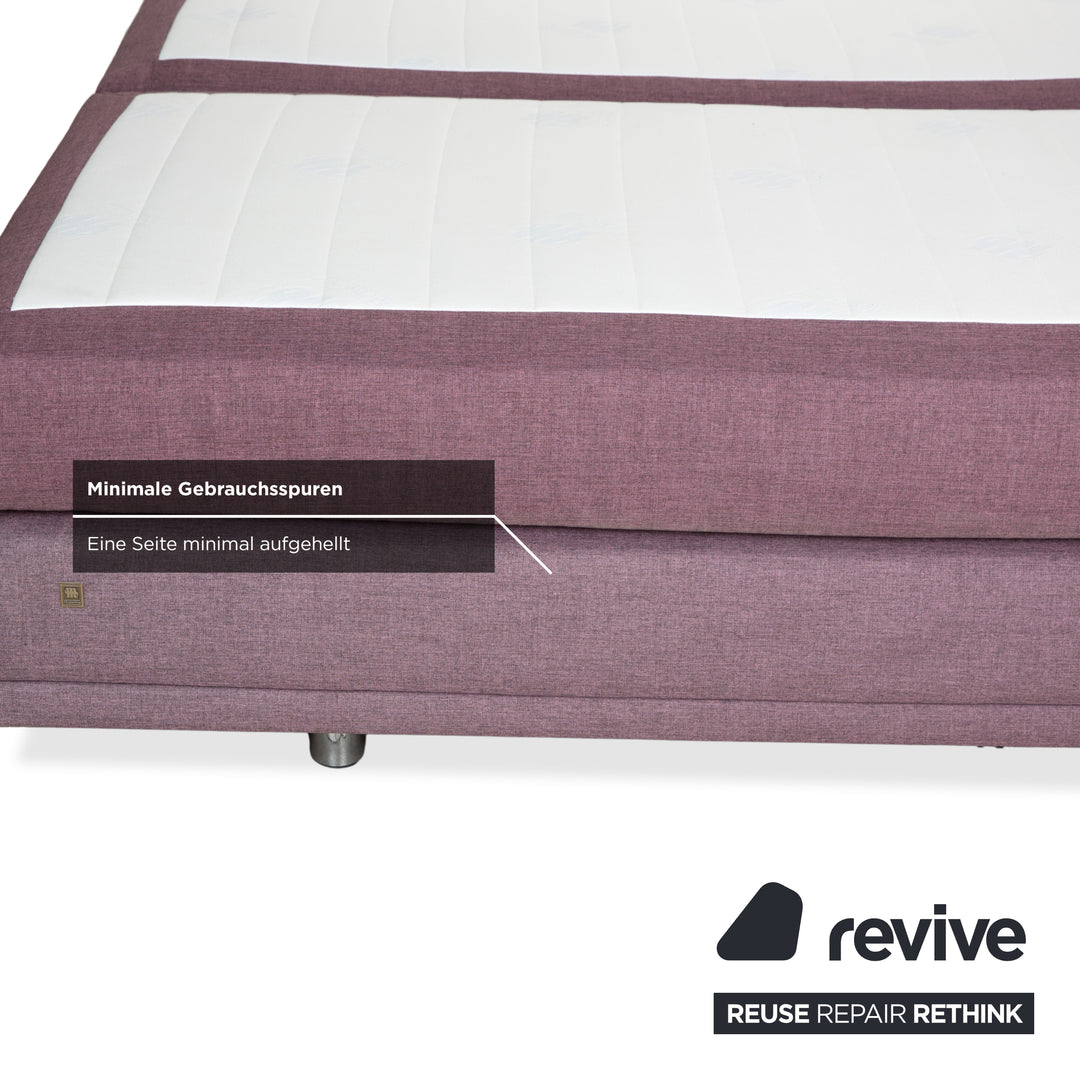 Musterring Stoff Bett Boxspringbett Hocker Lila Rosé elektrische Funktion