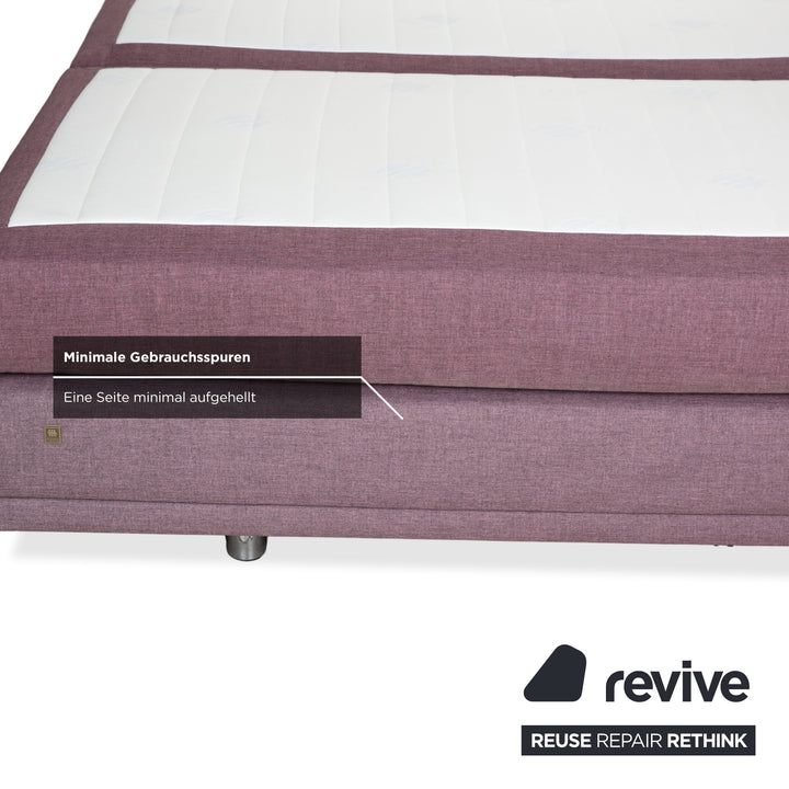 Musterring Stoff Bett Boxspringbett Hocker Lila Rosé elektrische Funktion