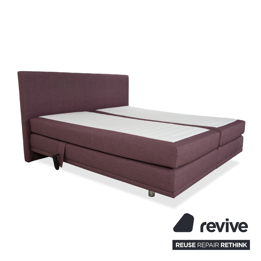 Musterring Stoff Bett Boxspringbett Hocker Lila Rosé elektrische Funktion