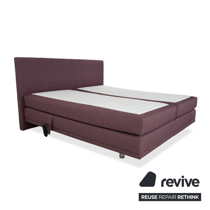 Musterring Stoff Bett Boxspringbett Hocker Lila Rosé elektrische Funktion