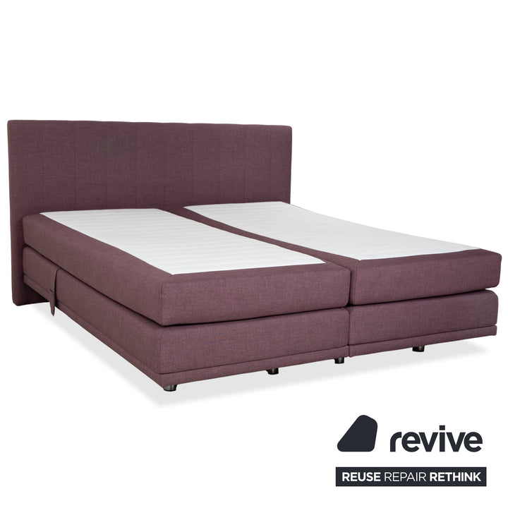 Musterring Stoff Bett Boxspringbett Hocker Lila Rosé elektrische Funktion