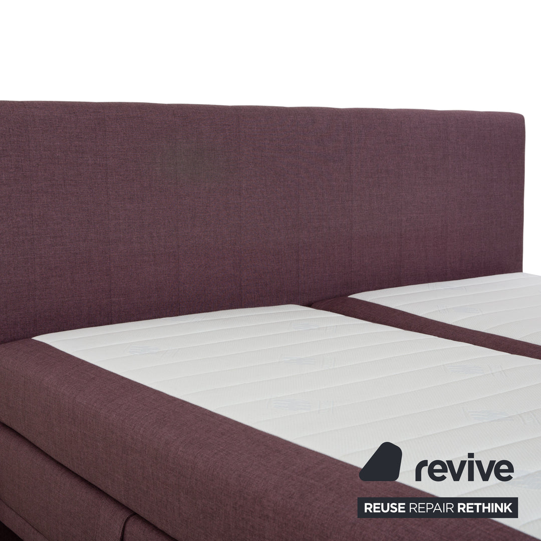 Musterring Stoff Bett Boxspringbett Hocker Lila Rosé elektrische Funktion