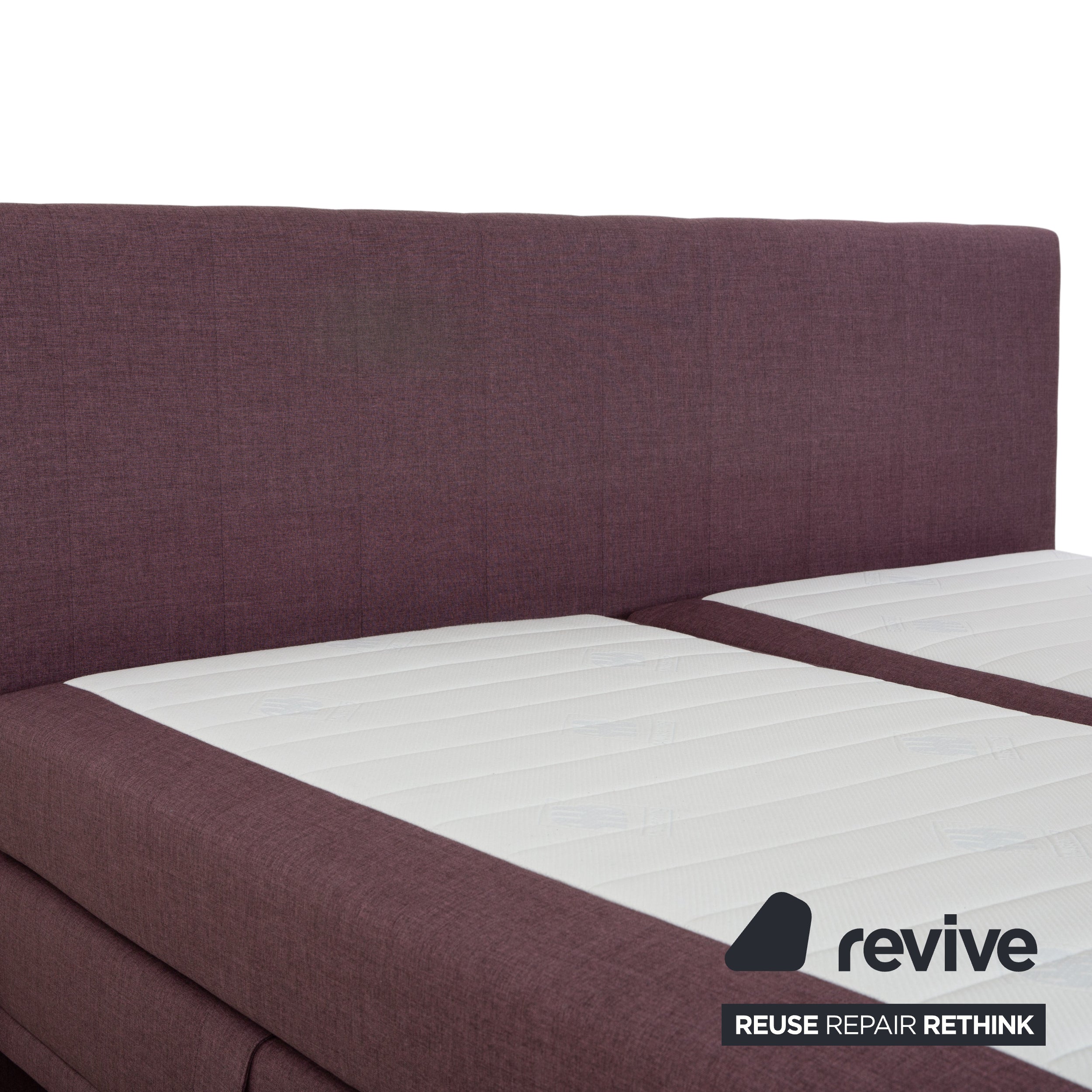 Musterring fabric bed, box spring bed, stool, purple rose, electric function