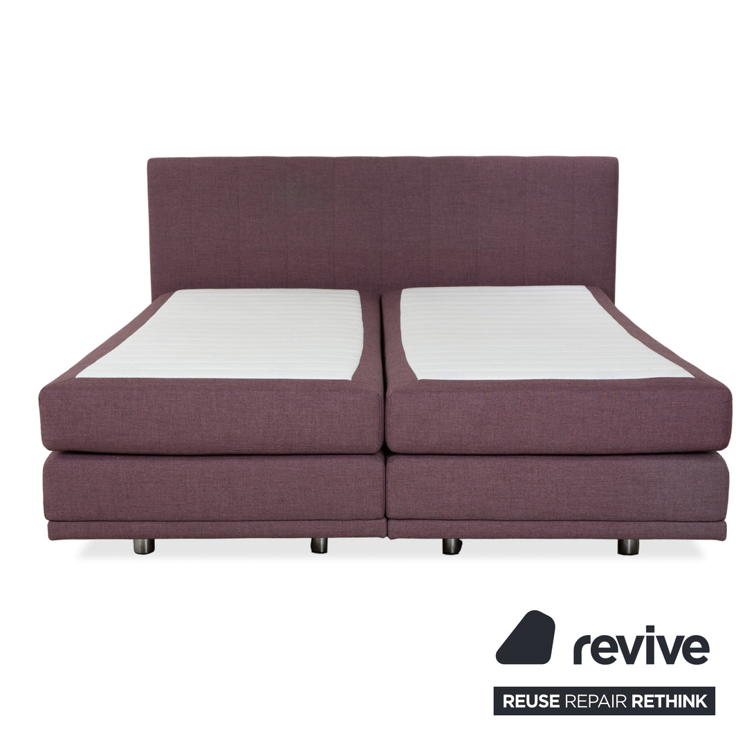 Musterring Stoff Bett Boxspringbett Hocker Lila Rosé elektrische Funktion