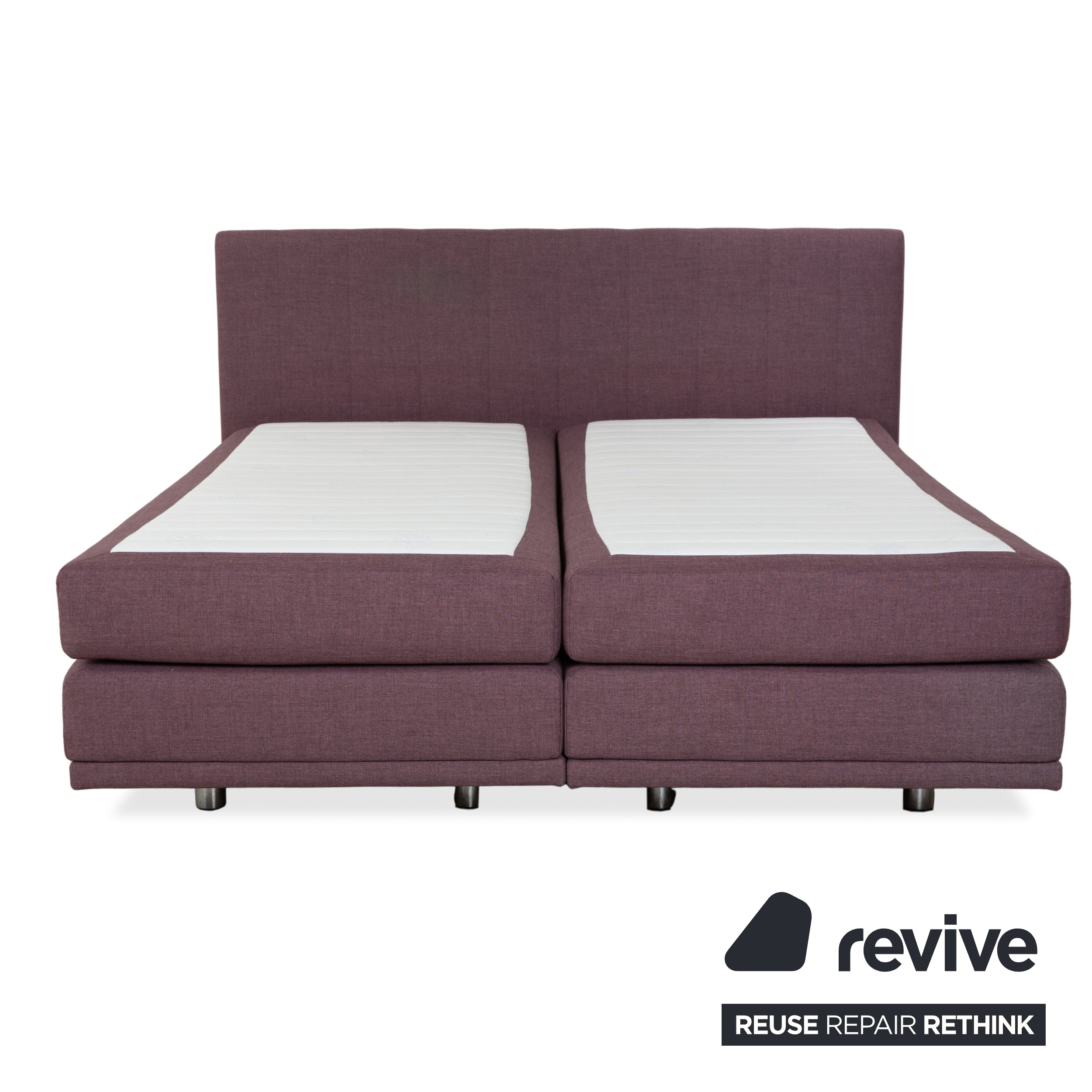 Musterring fabric bed, box spring bed, stool, purple rose, electric function