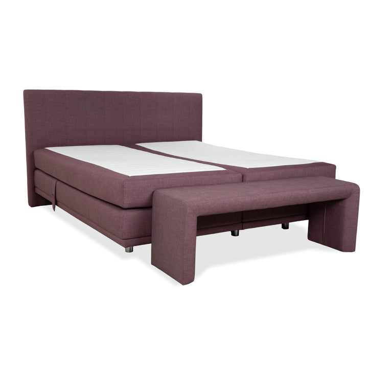 Lit en tissu, sommier à ressorts, tabouret, rose violette, fonction électrique