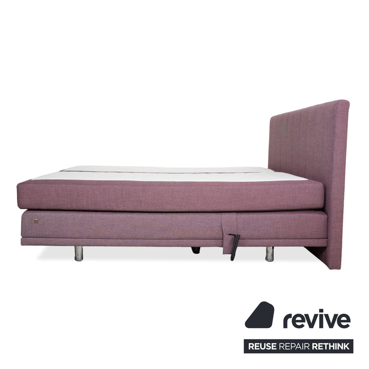 Musterring Stoff Bett Boxspringbett Hocker Lila Rosé elektrische Funktion