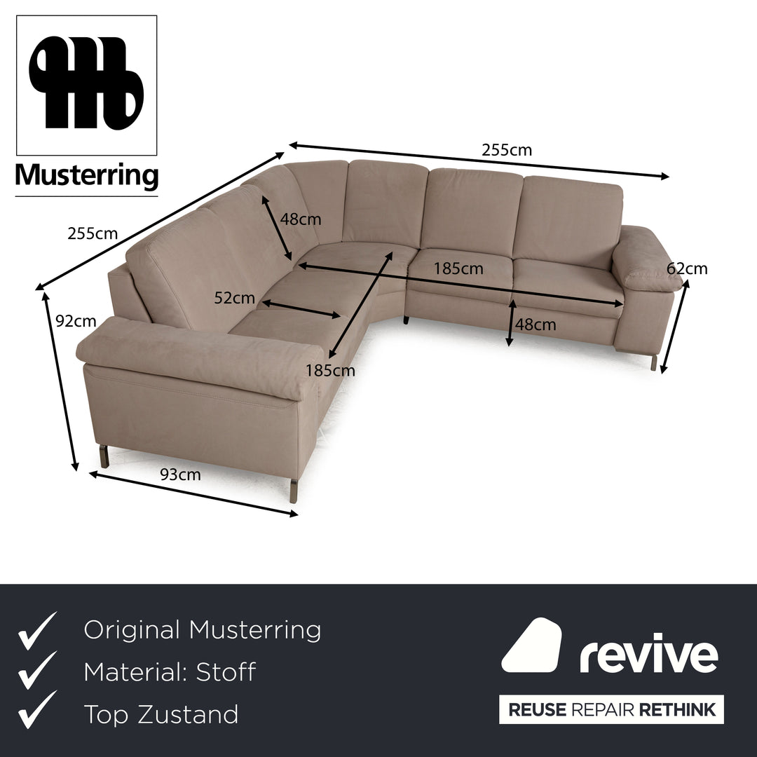 Musterring Fabric Corner Sofa Beige Sofa Couch