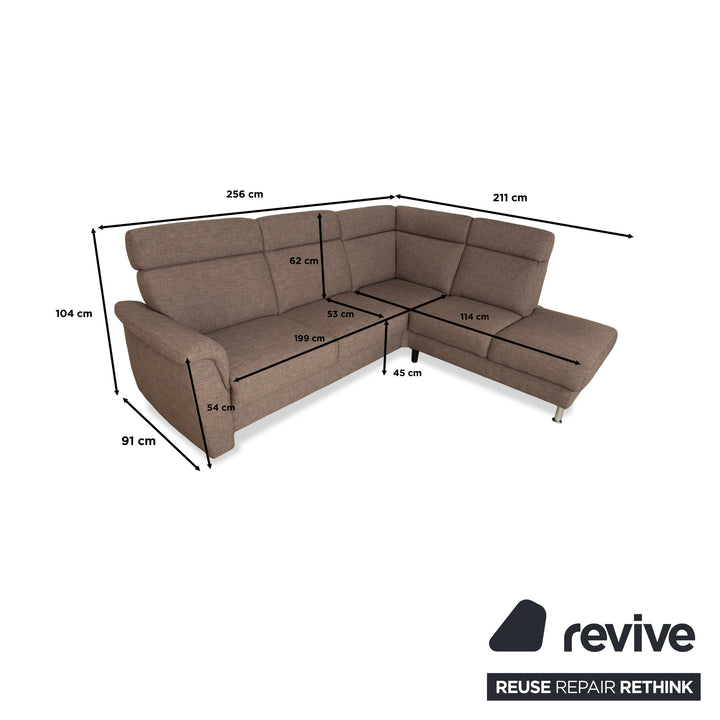 Musterring fabric corner sofa brown grey brown sofa couch