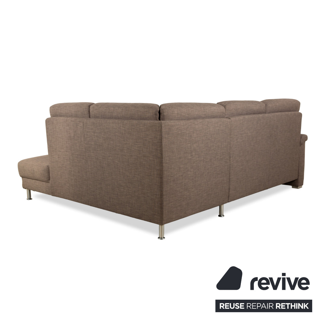 Canapé d'angle en tissu Musterring marron gris marron