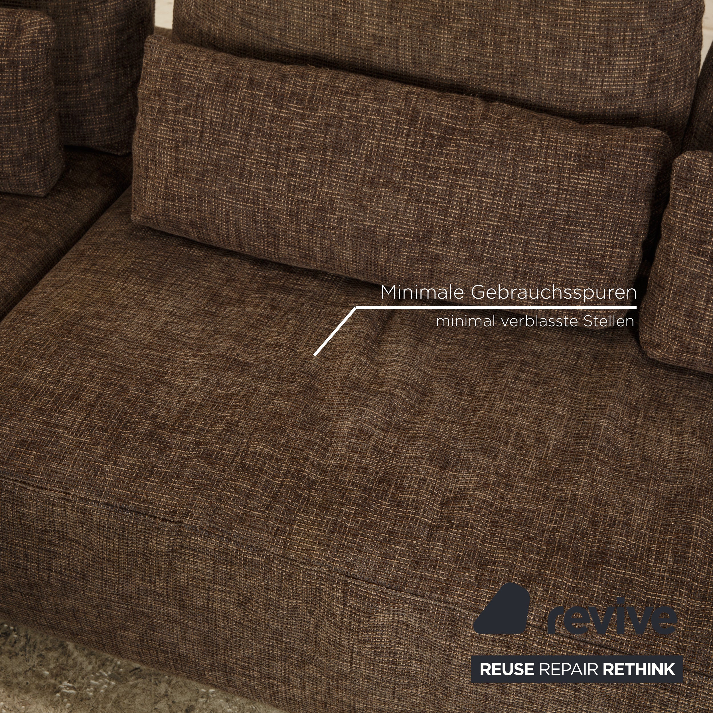 Musterring fabric corner sofa grey brown manual function chaise longue left sofa couch
