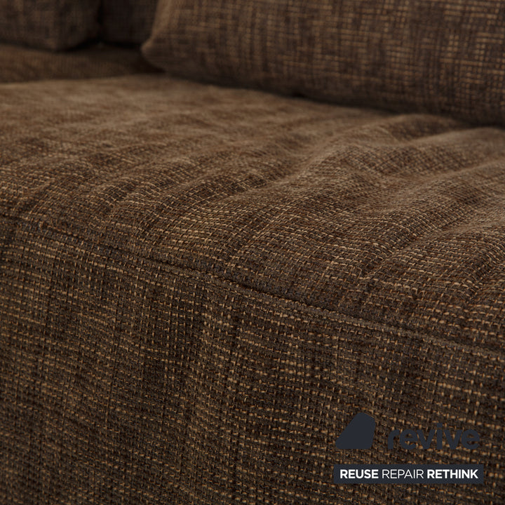 Musterring Stoff Ecksofa Grau Braun manuelle Funktion Recamiere Links Sofa Couch