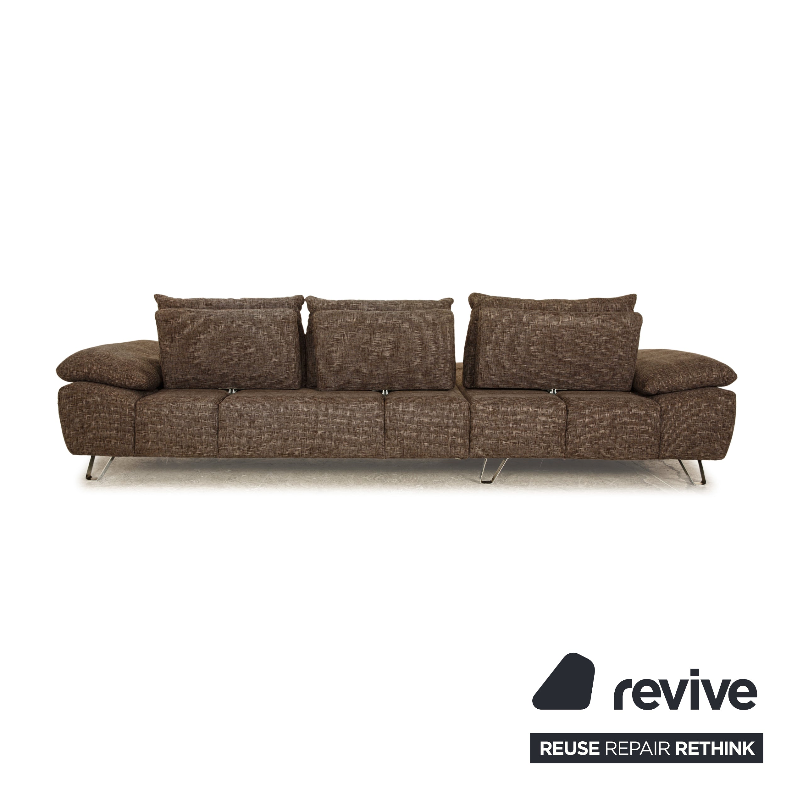 Musterring fabric corner sofa grey brown manual function chaise longue left sofa couch
