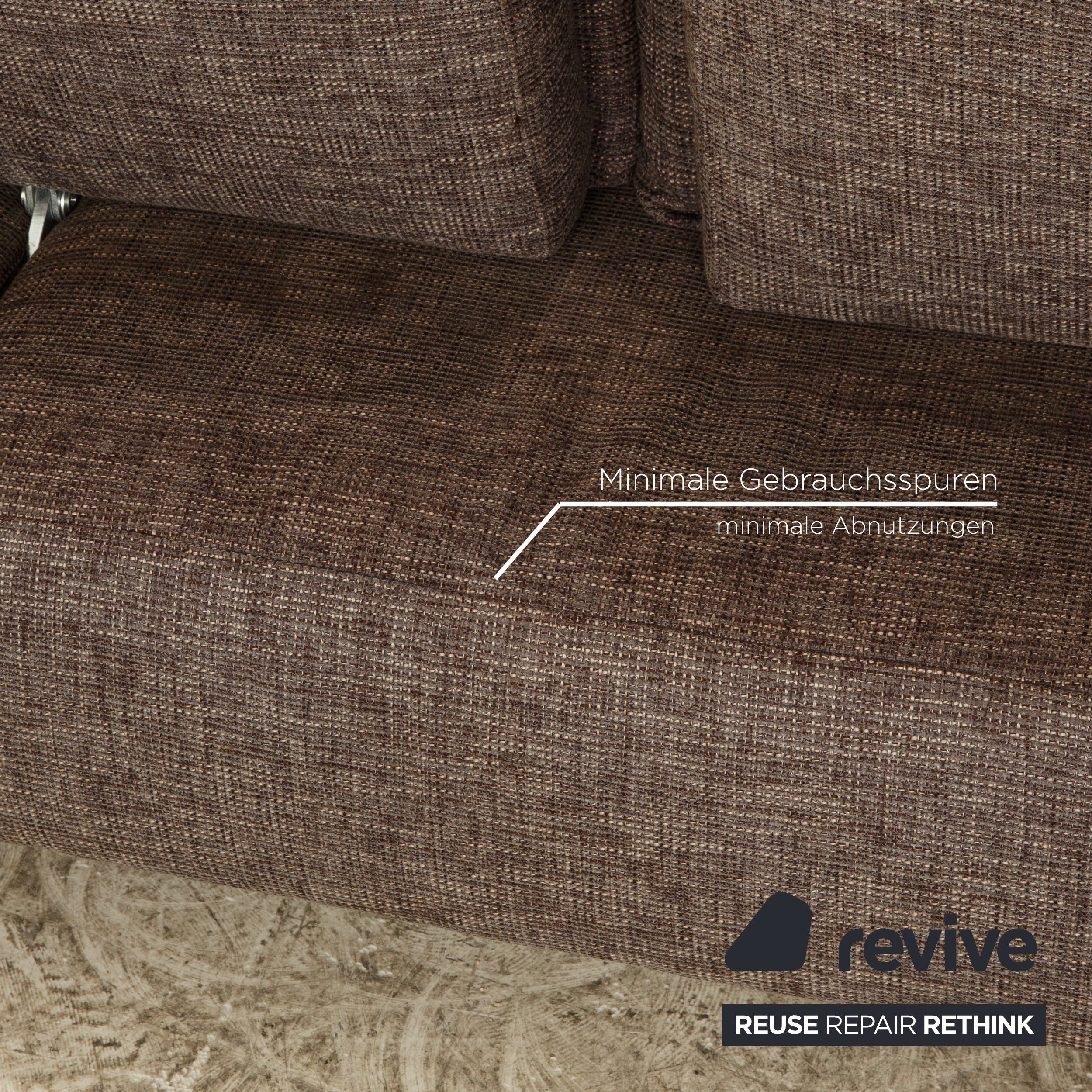 Musterring fabric corner sofa grey brown manual function chaise longue left sofa couch