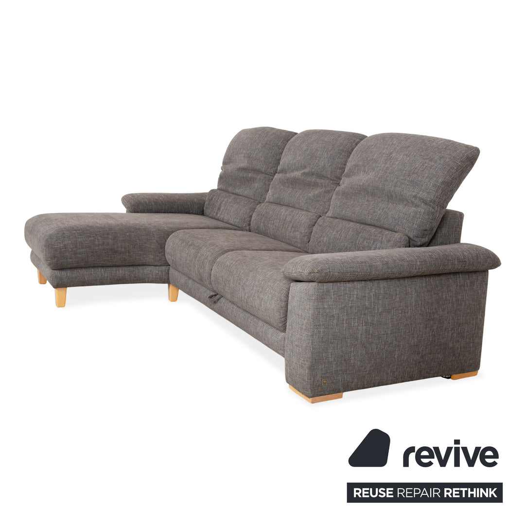 Musterring Stoff Ecksofa Grau manuelle Funktion Sofa Couch