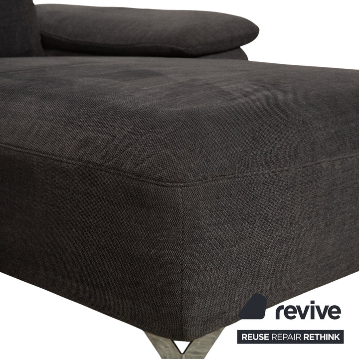 Canapé d'angle en tissu Musterring gris avec fonctions manuelles et électriques