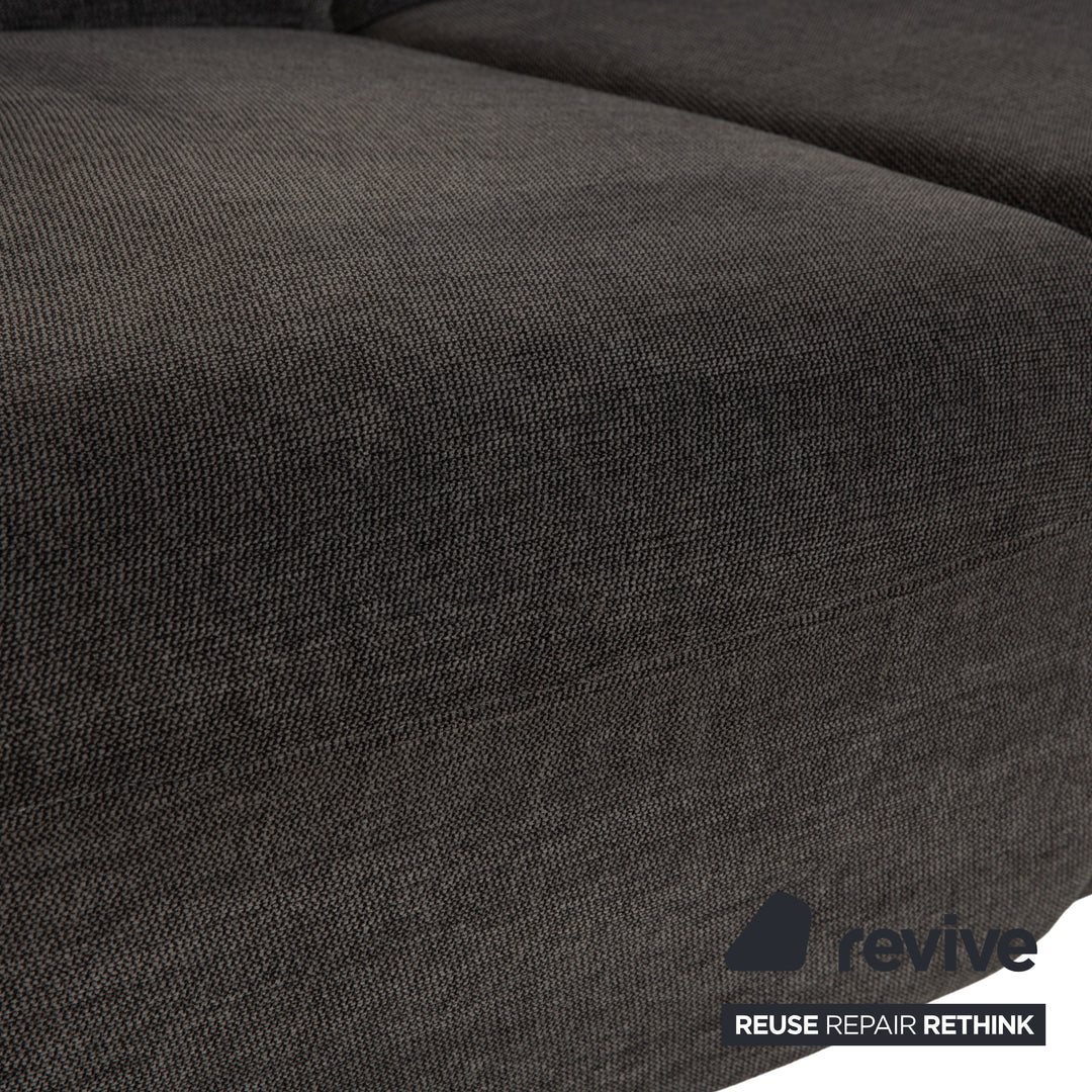 Canapé d'angle en tissu Musterring gris avec fonctions manuelles et électriques