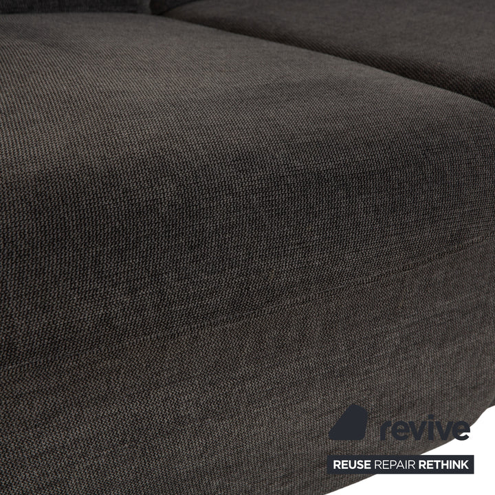 Canapé d'angle en tissu Musterring gris avec fonctions manuelles et électriques