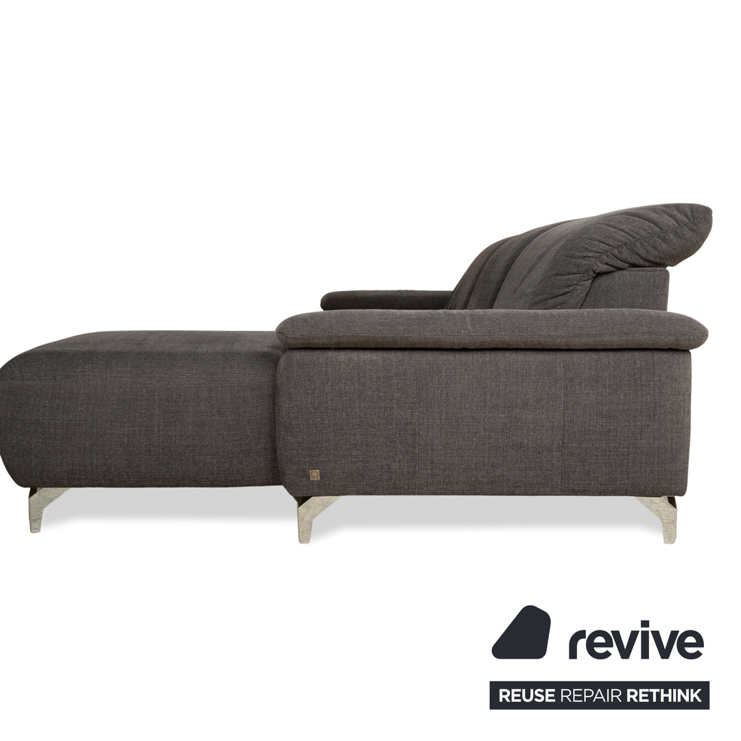 Musterring Stoff Ecksofa Grau manuelle u. elektrische Funktion Sofa Couch