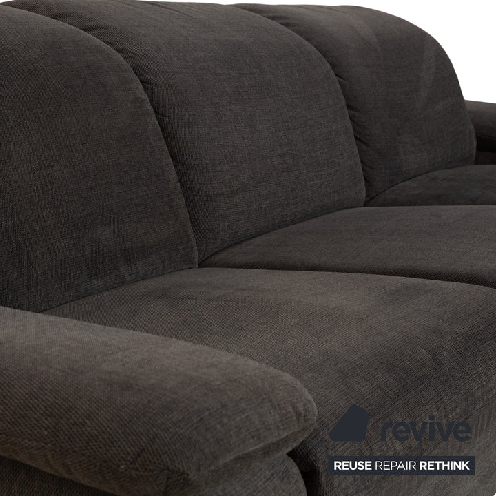 Canapé d'angle en tissu Musterring gris avec fonctions manuelles et électriques