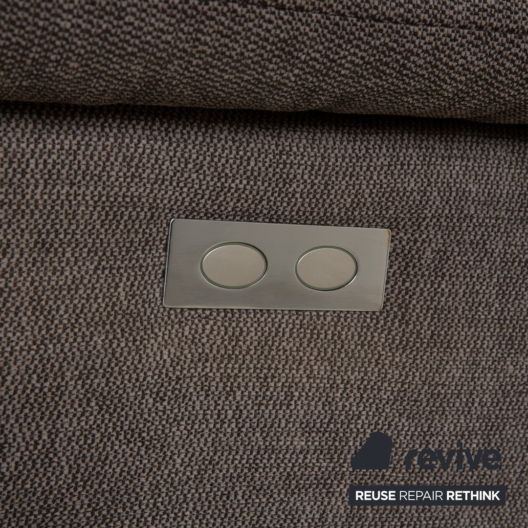 Musterring Stoff Ecksofa inkl. Hocker Grau manuelle u. elektrische Funktion Sofa Couch